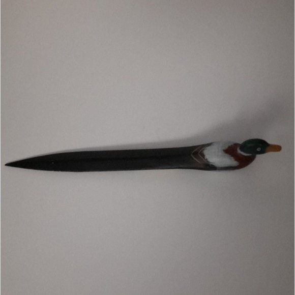 DAKIN & CO 1986 San Francisco Letter Opener Wood Carved Duck Handpainted - Picture 9 of 10